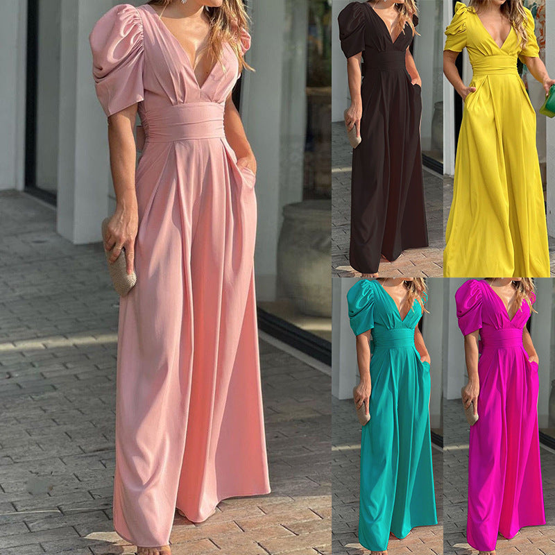 Damen Jumpsuit mit eleganten Puffärmeln Drune