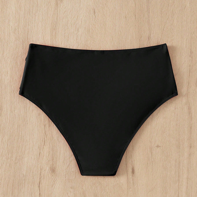 Damen Hohe Taille Bikinihose mit Rüschendesign Drune