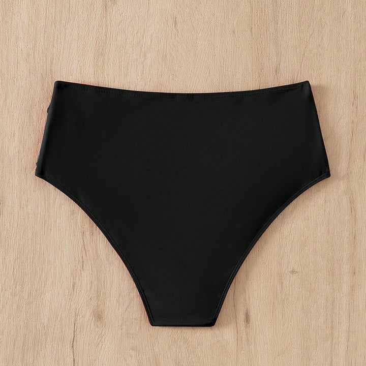 Damen Hohe Taille Bikinihose mit Rüschendesign Drune