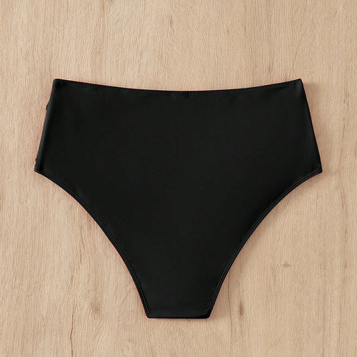 Damen Hohe Taille Bikinihose mit Rüschendesign Drune