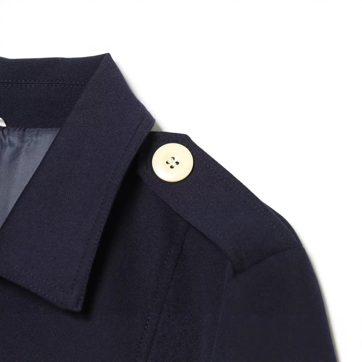 Damen kurze Feldjacke mit Knopfverschluss, aufgesetzten Taschen und Schulterklappen Drune