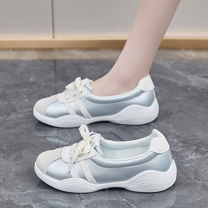 Damen Sneakers mit glanzvollem Obermaterial und atmungsaktivem Innenfutter Drune