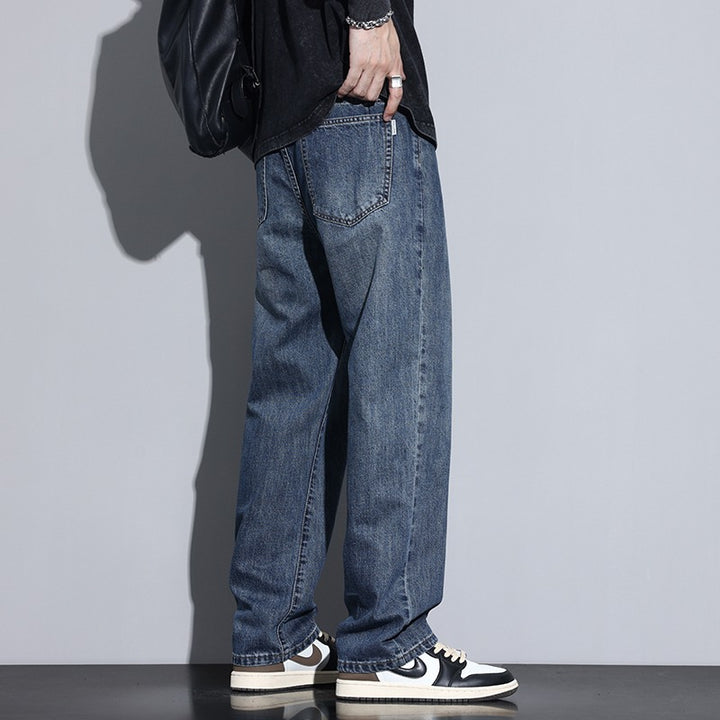 Herren Bequeme Weitbein-Jeans Drune