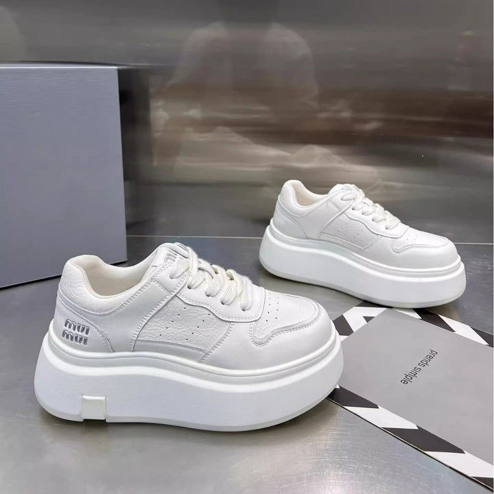 Damen Chunky Sneaker mit hoher Plattform und atmungsaktiver Obermaterialstruktur Drune