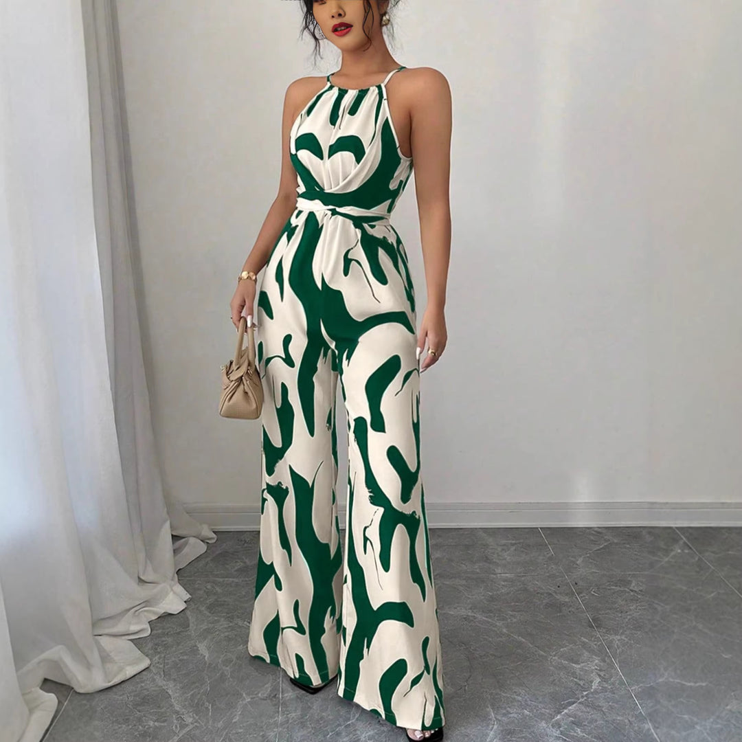 Damen Overall mit weitem Bein und modernem Muster Drune