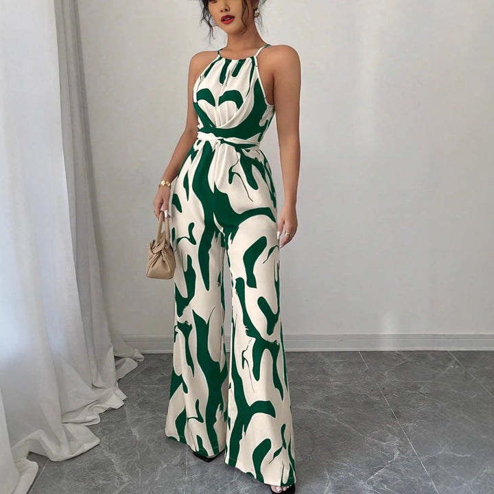 Damen Overall mit weitem Bein und modernem Muster Drune