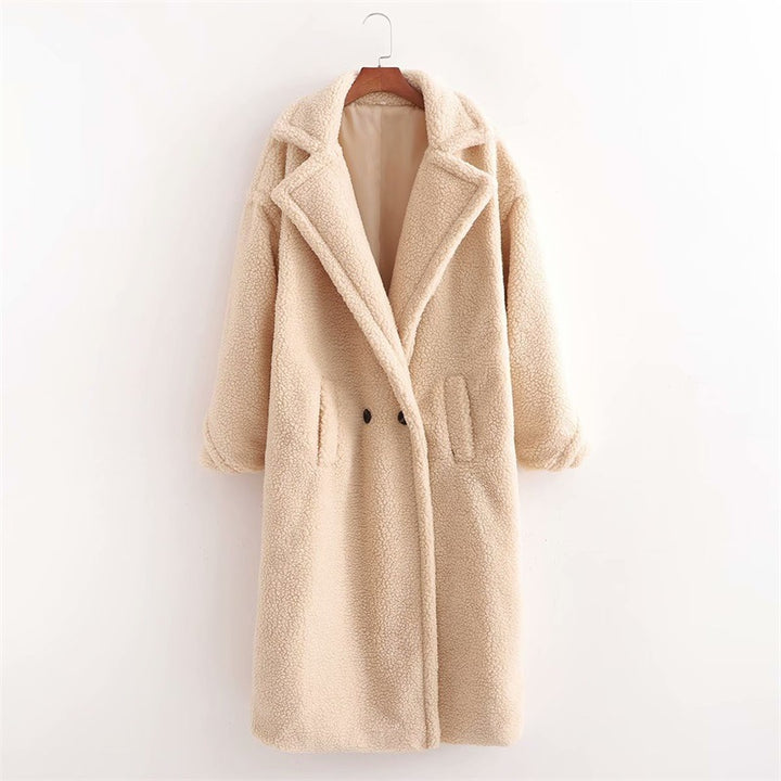 Drune | Langer Übergroß Schnitt Weiches Teddy Fleece Reverskragen Warm Und Bequem