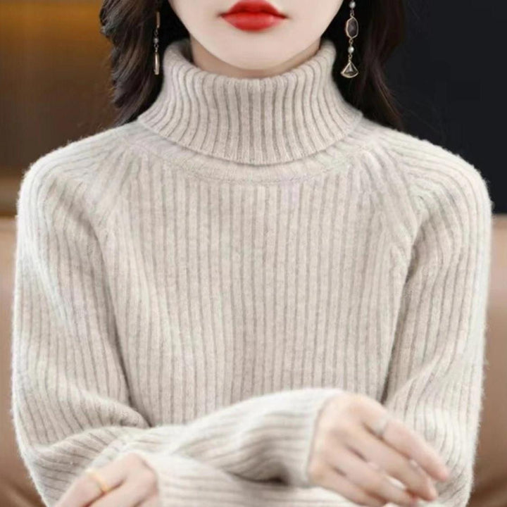 Damen kuscheliger Rollkragenpullover mit Rippstruktur Drune