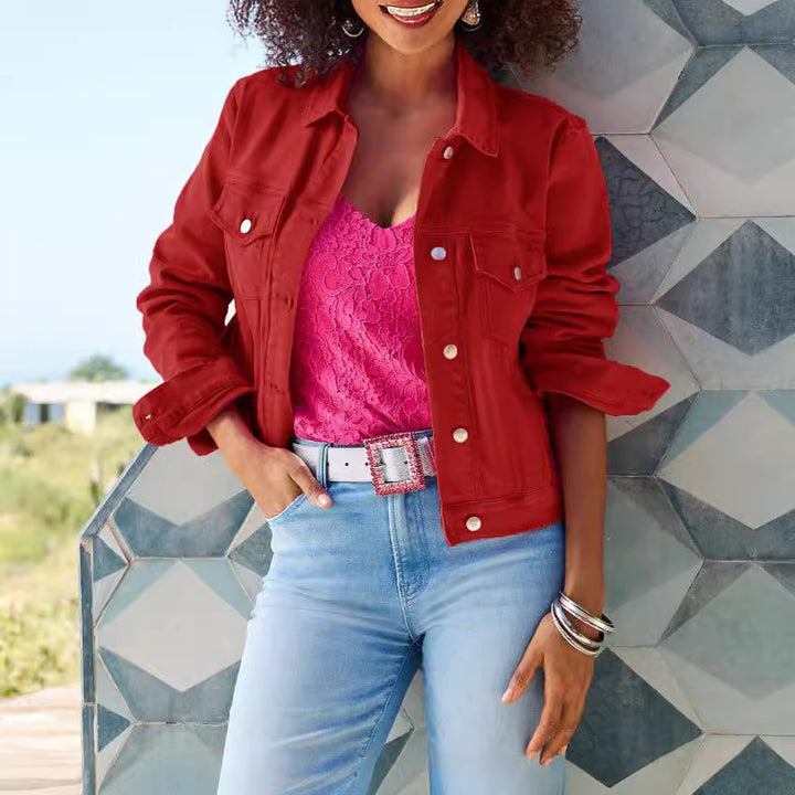 Damen Jeansjacke im lässigen Stil mit praktischen Taschen und modischem Schnitt Drune