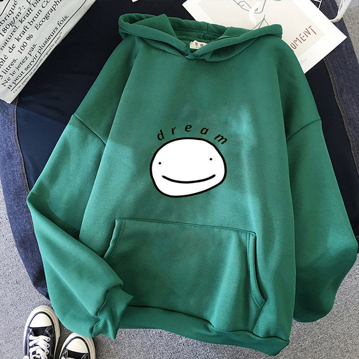 Unisex nan oversized Kapuzenpullover mit minimalistischem Frontprint und Kängurutasche Drune