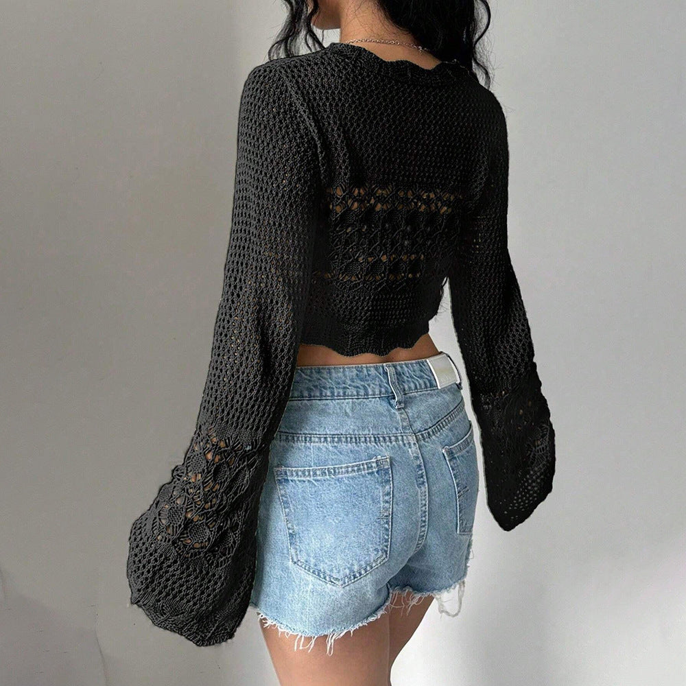 Damen Häkeljacke mit weitem Arm Drune