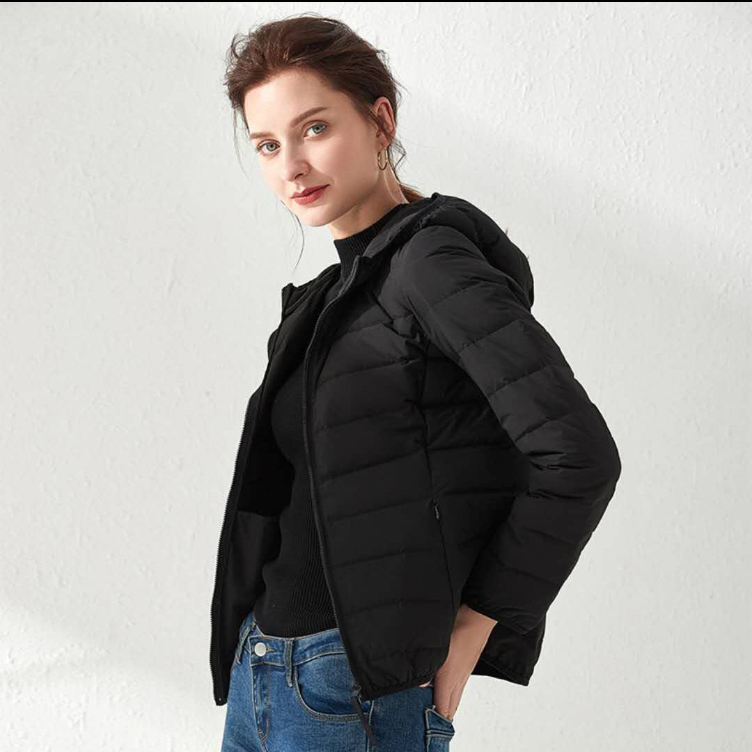 Damen Leichte gesteppte Kurzjacke mit Stehkragen und tailliertem Schnitt Drune