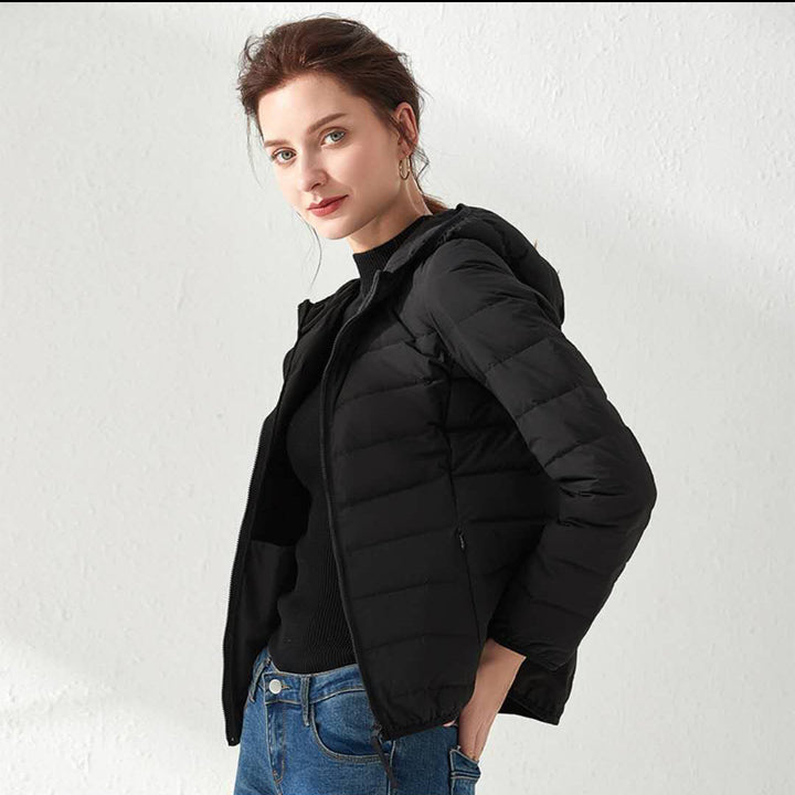 Damen Leichte gesteppte Kurzjacke mit Stehkragen und tailliertem Schnitt Drune