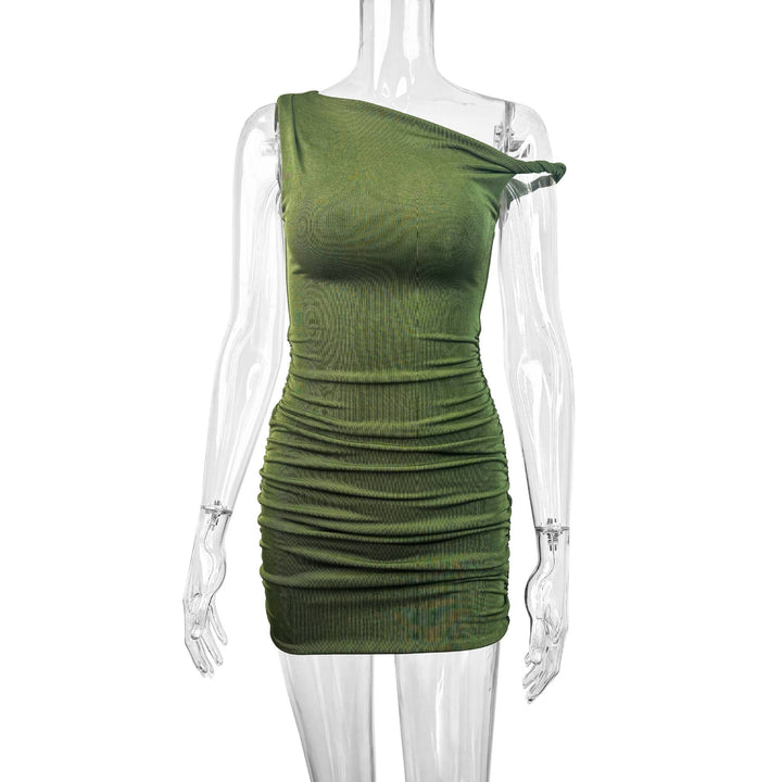 Damen Glamouröses Wickelminikleid mit asymmetrischem Ausschnitt und raffinierten Rüschendetails Drune