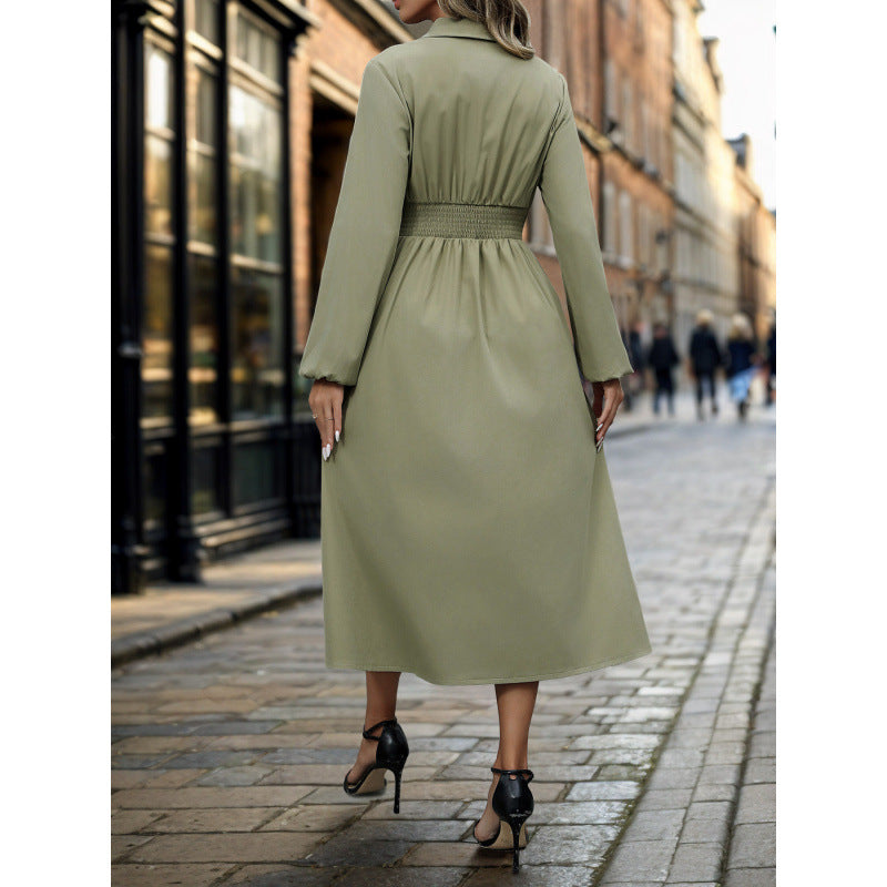 Damen Hemdkleid im eleganten A-Linien Schnitt mit Knopfdetails Drune