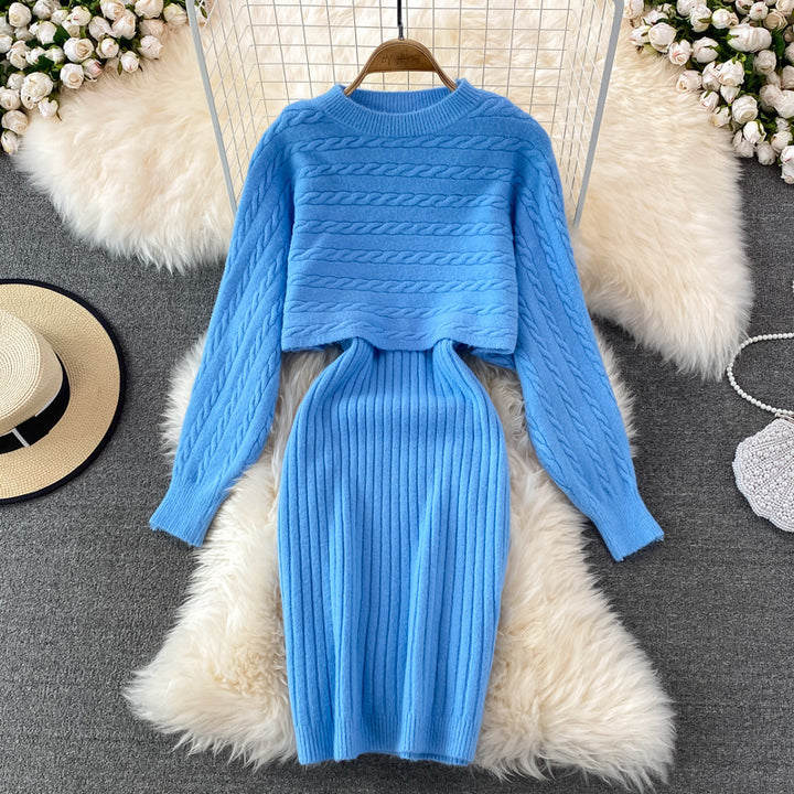 Damen Strickset mit Rippenstruktur Drune