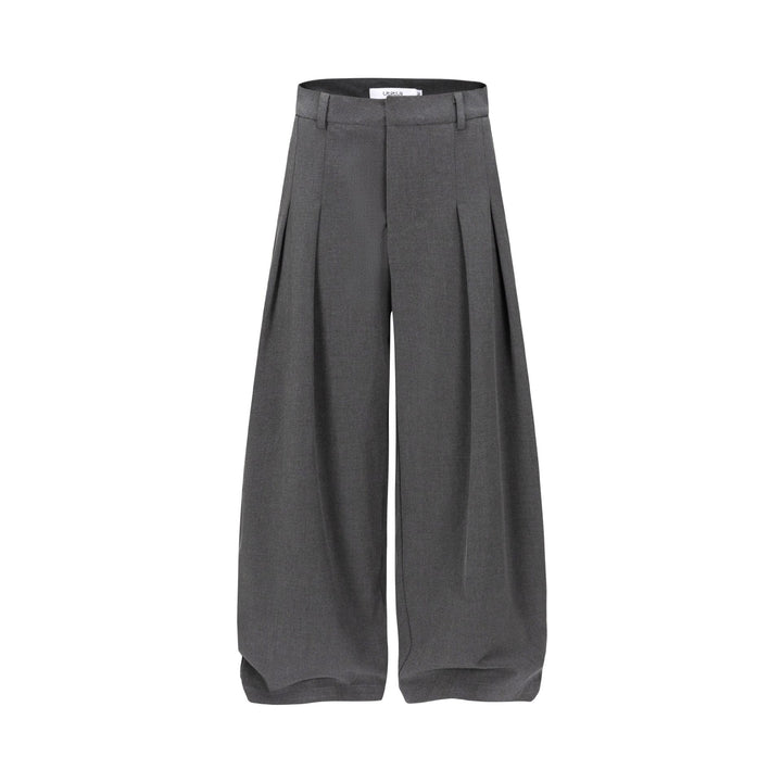 Damen Hochtaillierte weite Plissee-Hose mit Bügelfalte und Gürtelschlaufen Drune