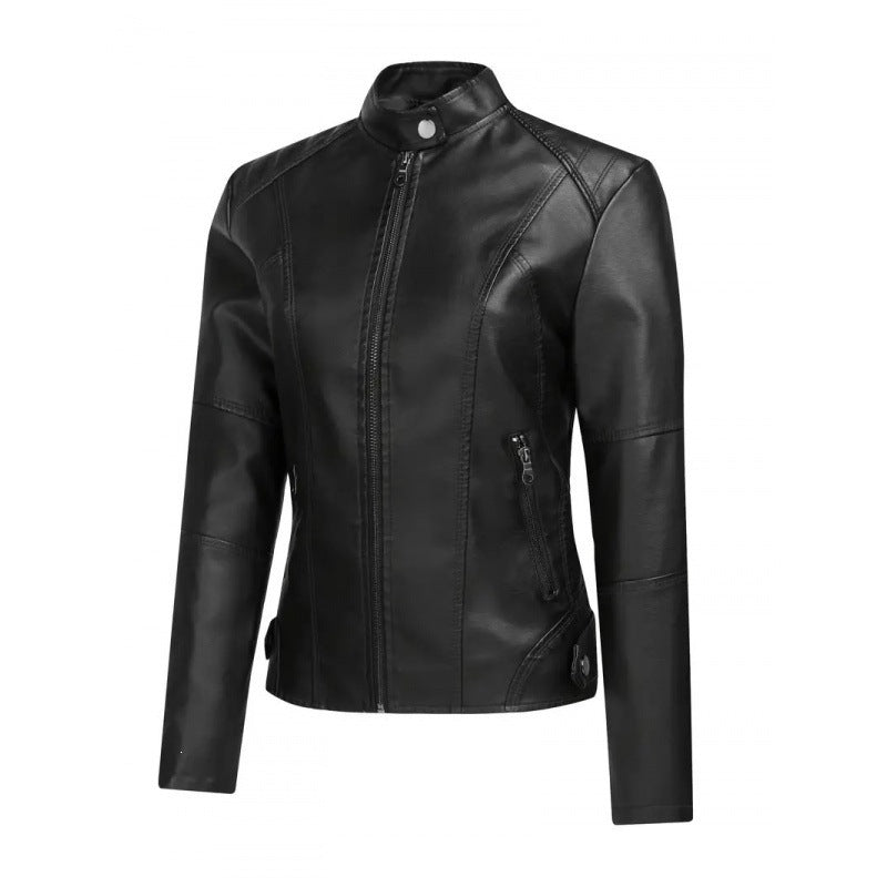 Damen Elegante und moderne Kunstlederjacke