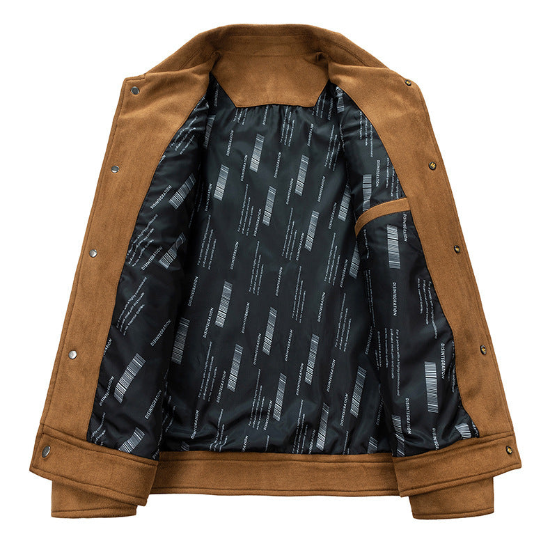 Herren Overshirt aus Kunstleder mit Hemdkragen und Pattentaschen Drune