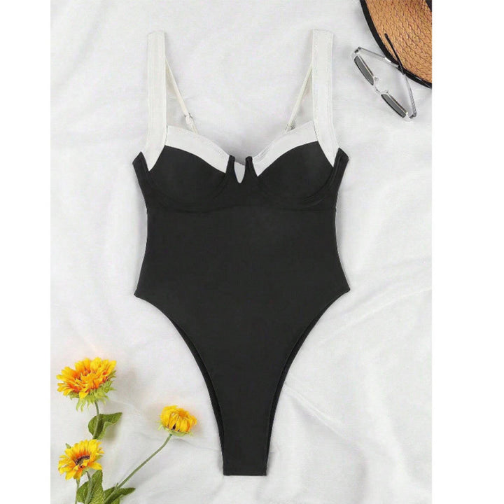 Damen Einteiliger Badeanzug mit stylishen Cut-Outs und breiten Trägern Drune