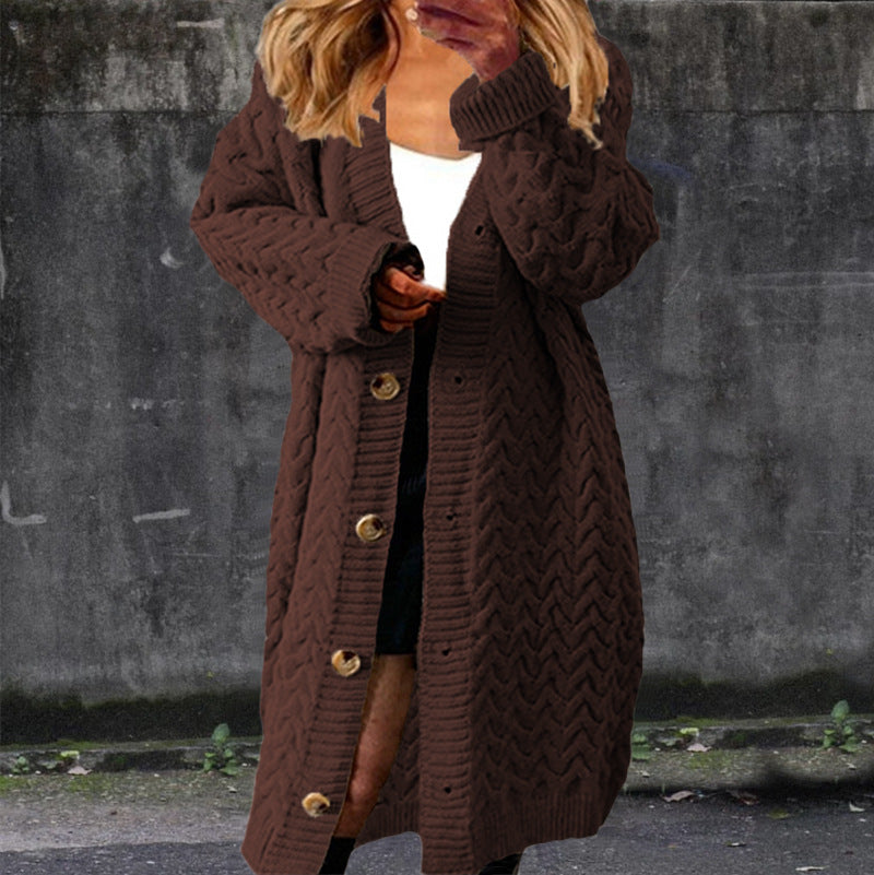 Damen Grobstrickjacke mit strukturiertem Zopfmuster und praktischen Knöpfen Drune
