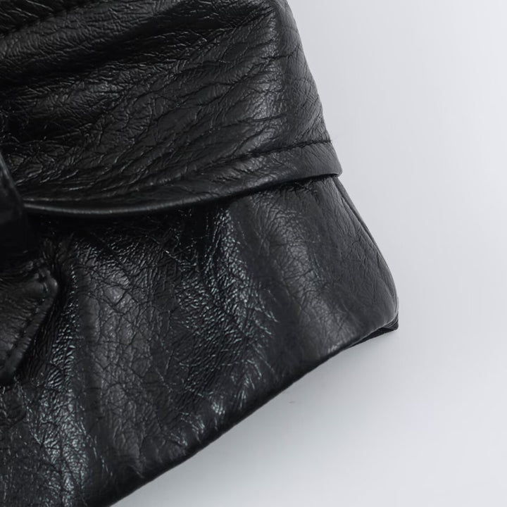 Damen Kurzjacke im Blousonstil mit hochabschließendem Kragen und Bindegürtel Drune