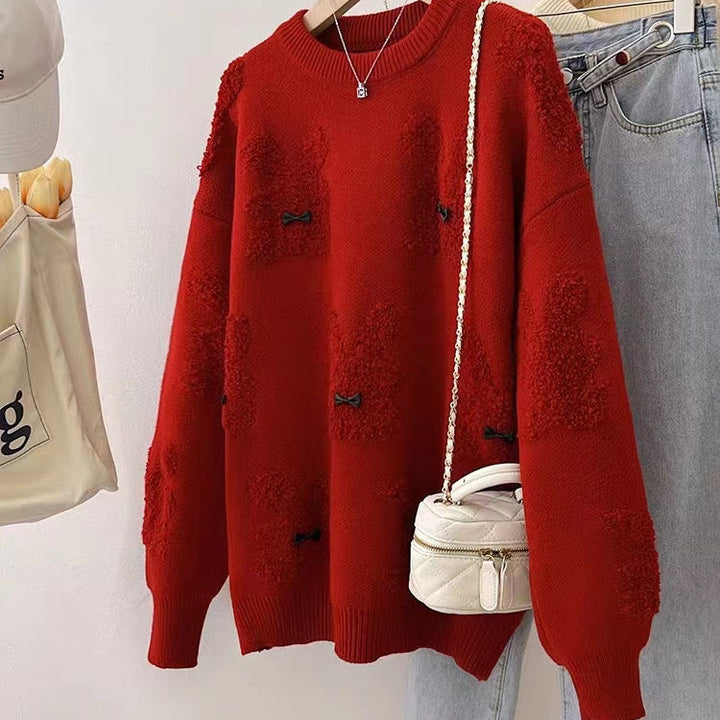 Damen kuscheliger Pullover mit verspielten Tierapplikationen Drune