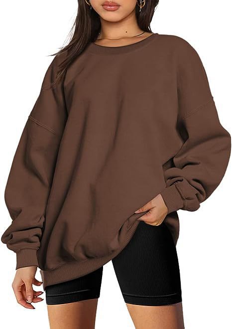 Damen nan Oversize-Sweater mit tiefem Schulterfall und gerippten Bündchen Drune