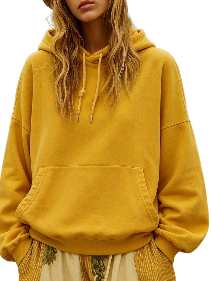 Damen Oversize-Kapuzenpullover mit Kängurutasche und Relaxed-Fit Drune