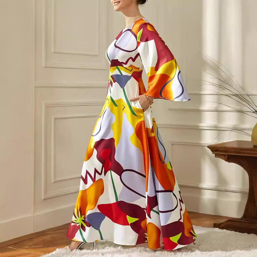 Damen traumhaftes Maxikleid mit moderne abstrakte Muster Drune