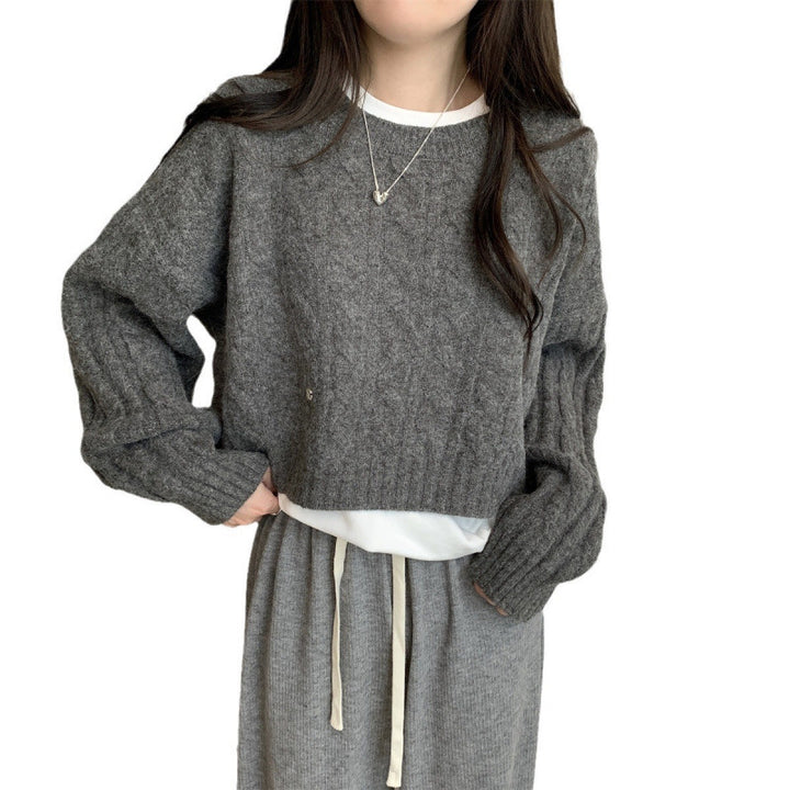 Damen Grobstrickpullover mit lässigem Schnitt und Zopfmuster Drune
