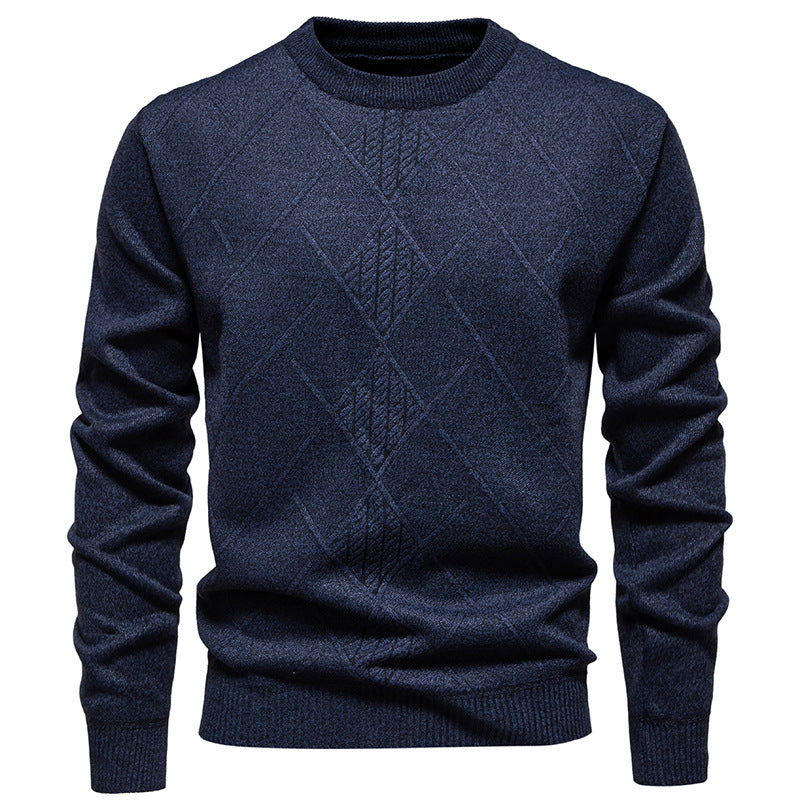 Herren Feinstrickpullover mit Rauten-Zopfmuster, Rundhalsausschnitt und gerippten Bündchen Drune