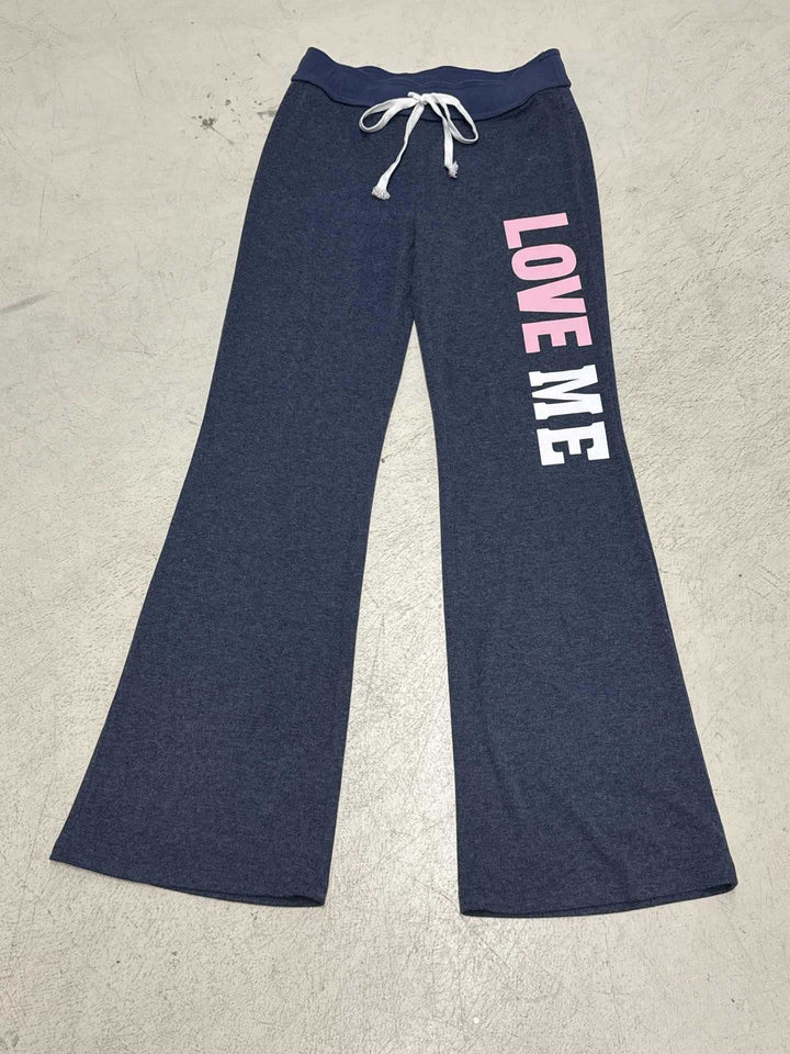 Damen Flared Jogginghose mit farblich abgesetztem Bund und modischem Schriftzug Drune