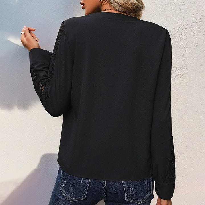 Damen Elegante Bluse mit Spitzenärmeln Drune 1788169308