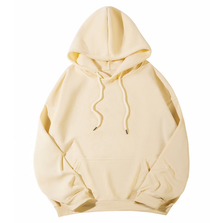 Unisex Oversize-Fleece-Hoodie mit tiefer Schulter, Kängurutasche und breitem Rippbund Drune