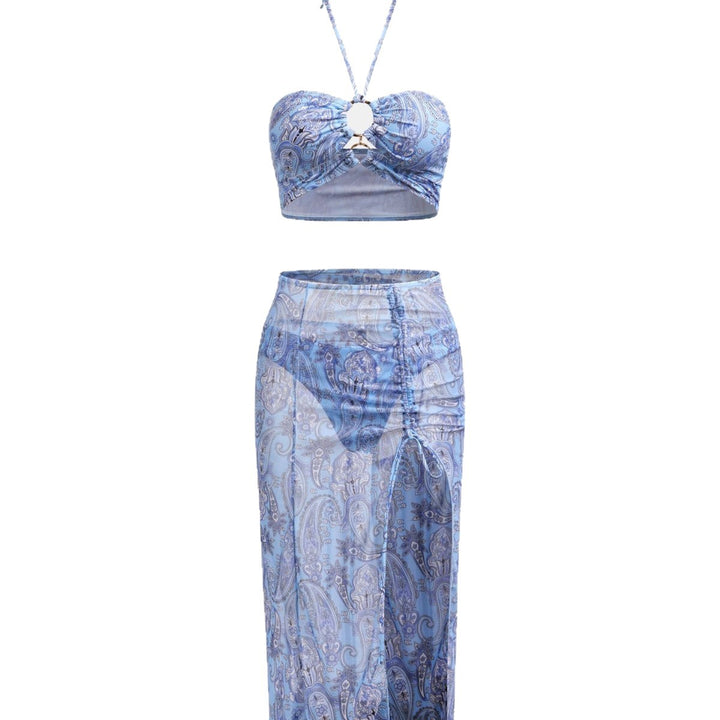 Damen Strandoutfit mit Paisley-Muster Drune
