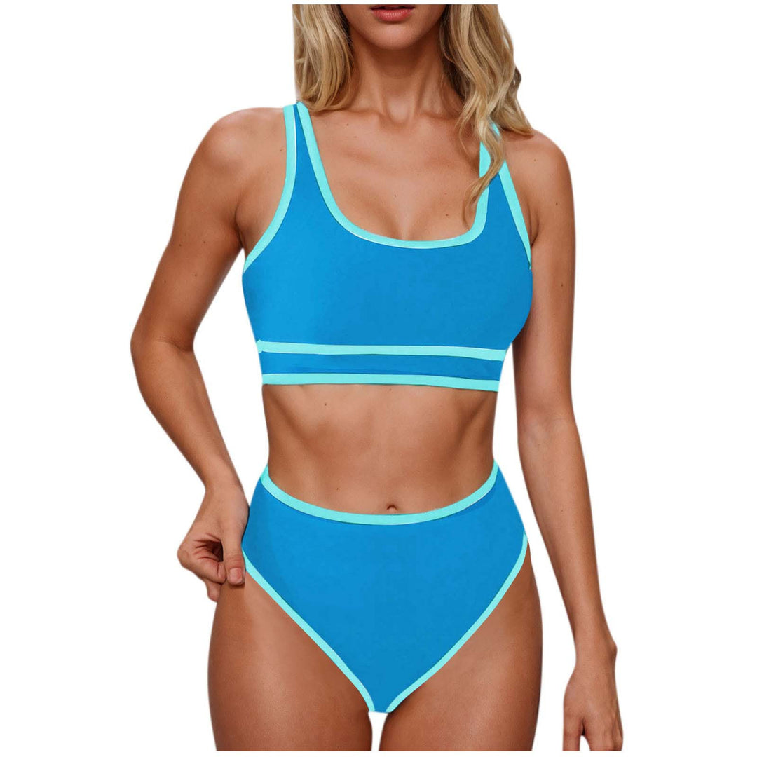 Damen Sportliches Hochtailliertes Bikini-Set Drune