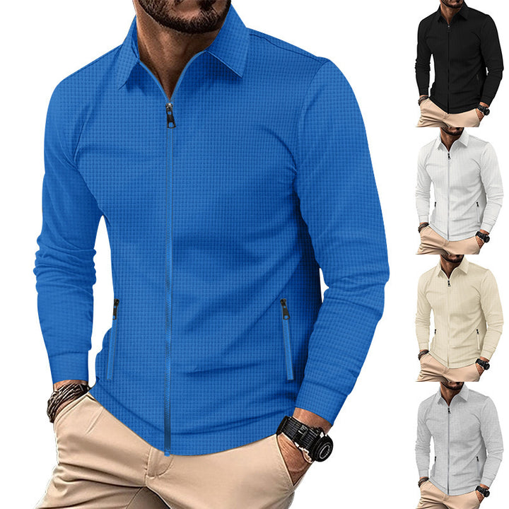 Herren modische Außenjacke mit funktionalen Reißverschlusstaschen und strukturiertem Obermaterial Drune