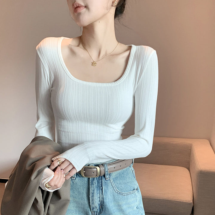 Damen Langarm Rippshirt Drune