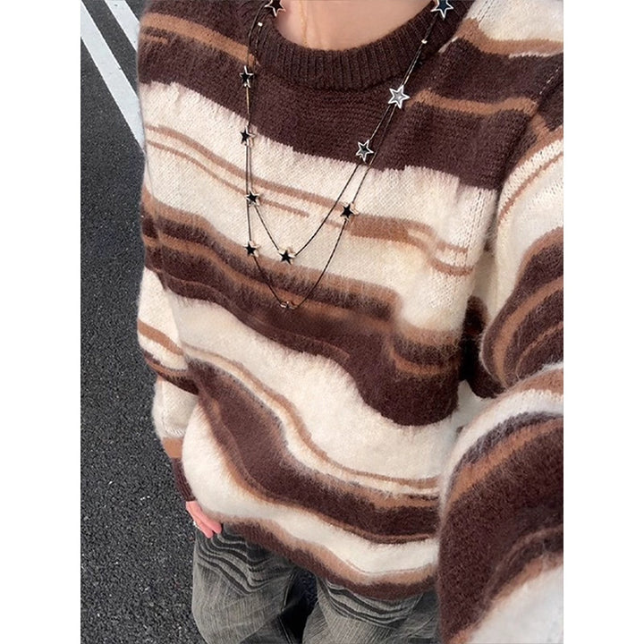 Herren Modischer Strickpullover mit Streifen Drune