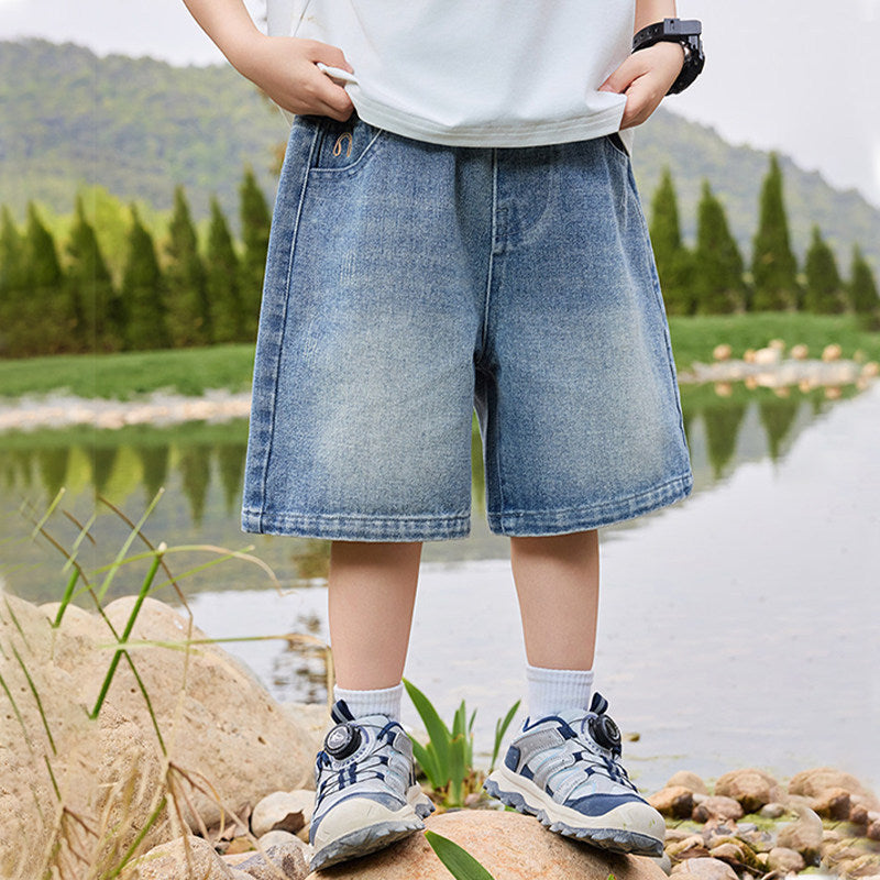 Jungen lässige Denim-Shorts mit kreativen Stickereien Drune