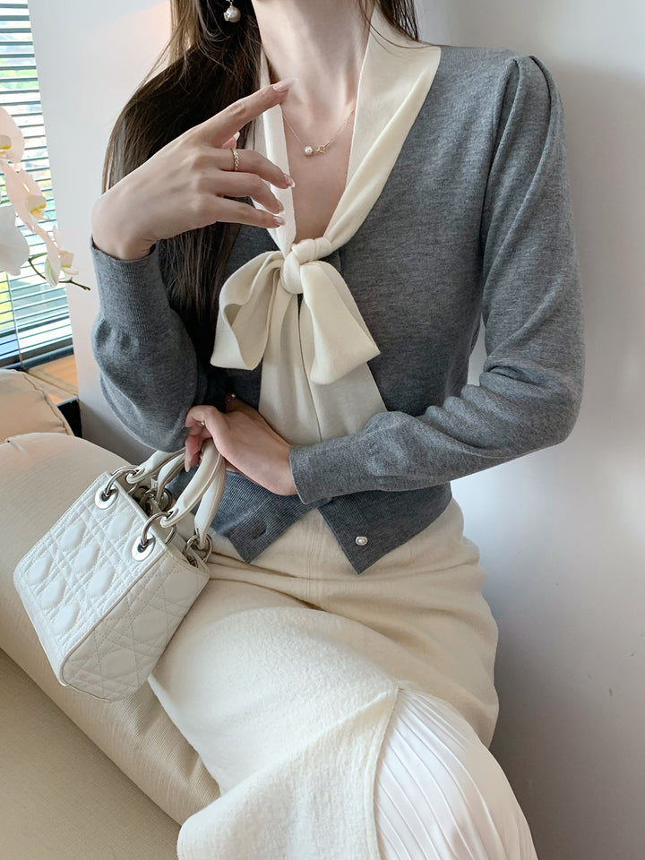 Damen Elegante und stilvolle Bluse mit Schleifendetail Drune