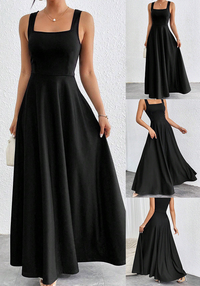 Damen Maxikleid mit weichem Schnitt und quadratischem Ausschnitt Drune