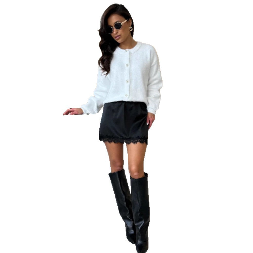 Damen Weiche Strickjacke Drune