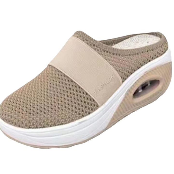 Damen Atmungsaktive Strick‑Mule mit Luftkissen‑Plateau Drune