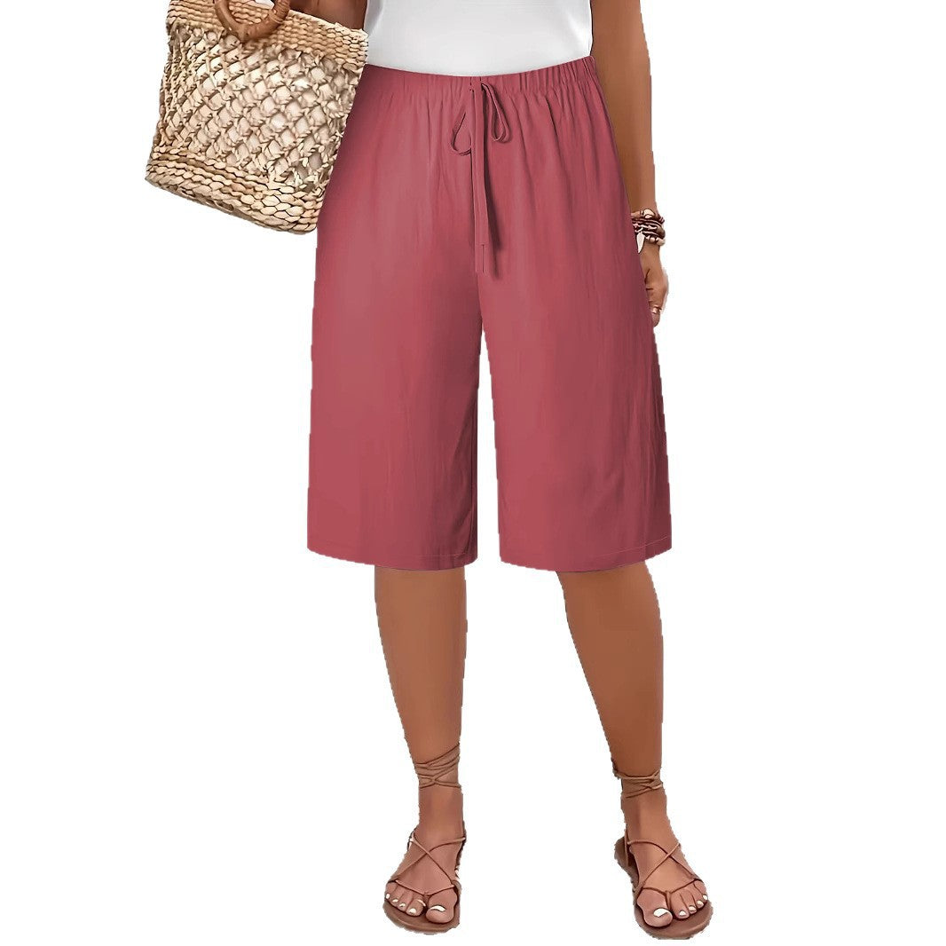Damen luftige Culotte mit Gummizug und praktischen Taschen Drune