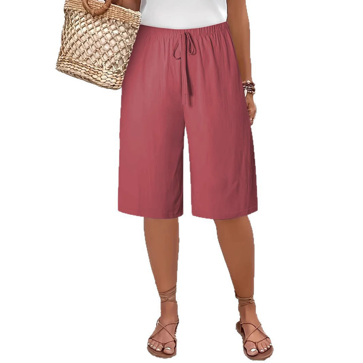 Damen luftige Culotte mit Gummizug und praktischen Taschen Drune