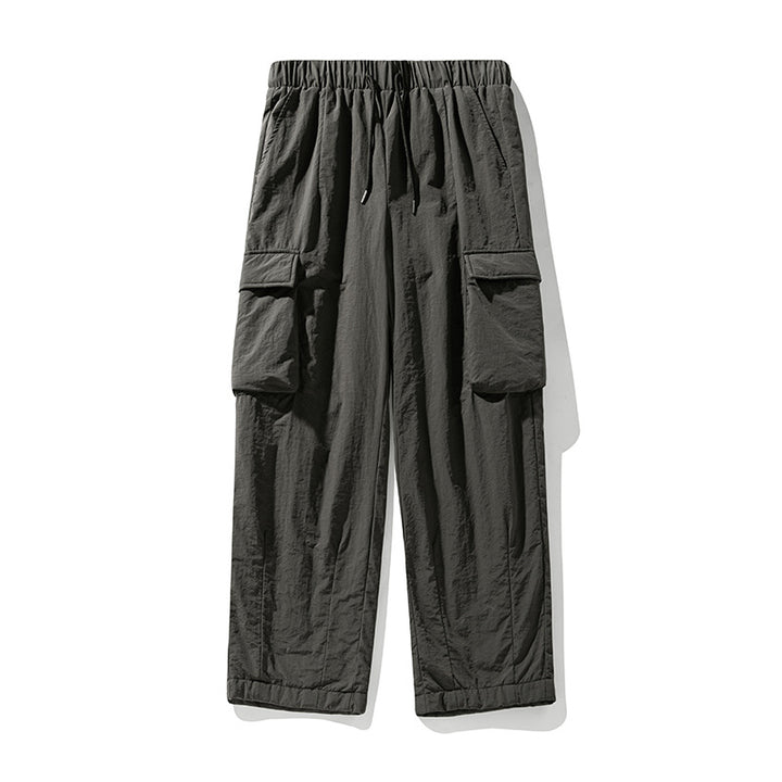 Unisex Cargo-Hose mit elastischem Bund, großen Klappentaschen und geradem Bein Drune