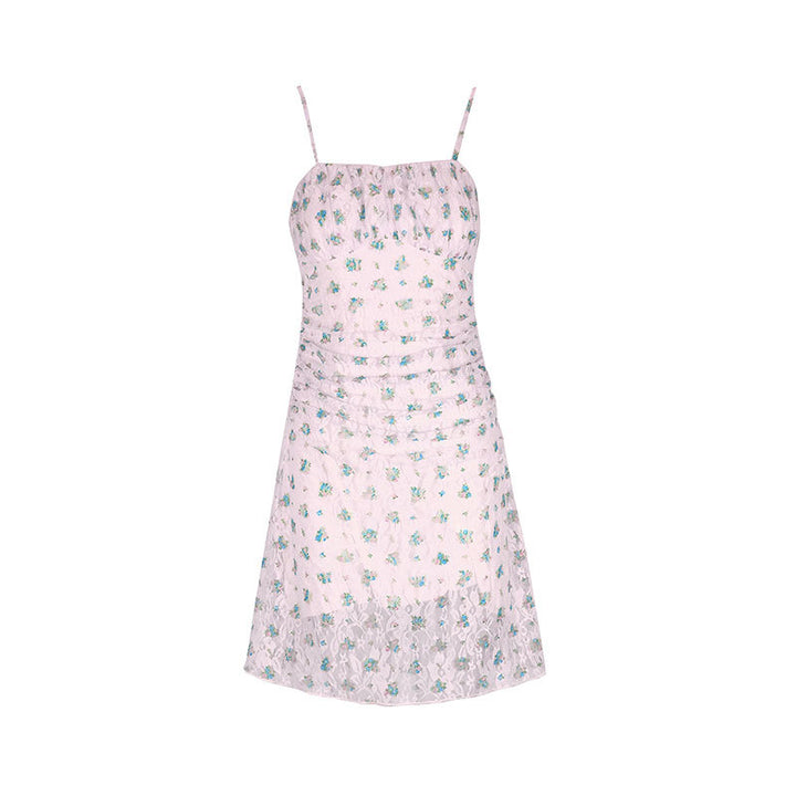 Damen Sommerliches Raffungskleid mit zarten Blumenprint Drune