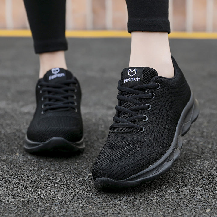 Damen nan ultraleichter Komfort-Gehsneaker für Alltag und Freizeit mit nahtlosem Strickobermaterial, reaktionsfreudiger Luftkissen-Zwischensohle und gepolstertem Fersenkragen Drune